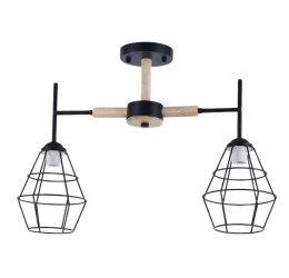 Люстра стельова на 2 плафони Valeso XL25017-2 для спальні та коридору Чорний