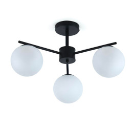 Люстра стельова на 3 плафони Valeso 513-3 для вітальні та спальні металева чорна
