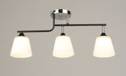 Люстра стельова на 3 плафони Valeso K2311/3, Чорний/хром