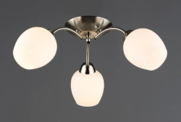 Люстра стельова на 3 плафони Valeso N6629/3 для вітальні та спальні Нікель