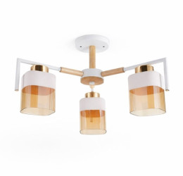 Люстра стельова на 3 плафони Valeso XL25010-3 для спальні та вітальні Білий+Золото