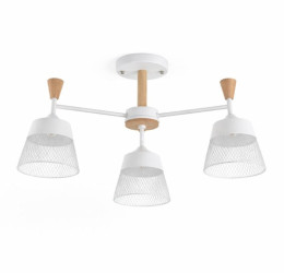 Люстра стельова на 3 плафони Valeso XL25020-3 для вітальні та спальні Білий дерево