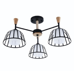 Люстра стельова на 3 плафони Valeso XL25021-3 для вітальні та спальні Чорний