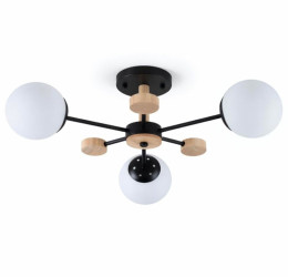 Люстра потолочная на 3 плафона Valeso XL25061-3 для гостинной и спальни Черный дерево