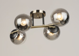 Люстра стельова на 4 плафони Valeso K2317/4 бронза+Чорний E27