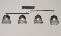Люстра стельова на 4 плафони Valeso K2324/4 Метал E27 Чорний + Хром
