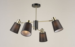 Люстра стельова на 4 плафони Valeso N6825/4 Бронза Чорний з поворотними механізмами