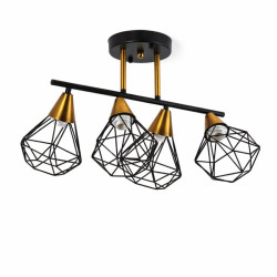 Люстра стельова на 4 плафони Valeso XL25115-4 для вітальні та спальні Чорний мідь