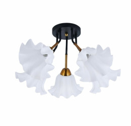 Люстра стельова на 5 плафонів Valeso XL25003-5 для вітальні та спальні Чорний мідь