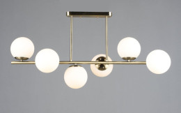 Люстра потолочная на 6 плафонов Valeso N6799/6 для гостинной спальни бронза