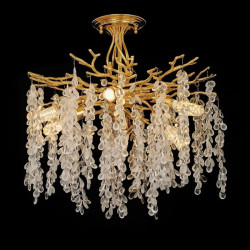 Люстра стельова на 6 плафонів Valeso Кришталь Метал Золотистий C33008-460