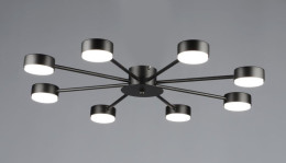 Люстра стельова на 8 плафонів Valeso N6710/8, патрон GX53, Чорний