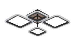 Люстра стельова світлодіодна Valeso 3307/2+2 Чорний + дерево 72W димерна