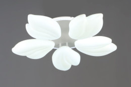 Люстра потолочная светодиодная Valeso 5 плафонов LED 76W Белый Сталь Акрил 3000K+6500K YH1413/5