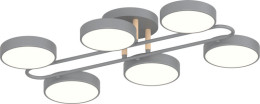 Люстра потолочная светодиодная для спальни та гостинной Valeso XI3322-6 современная дерево серая 108W