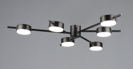 Люстра стельова світлодіодна на 6 плафонів Valeso N6717/6 GX53 Чорний