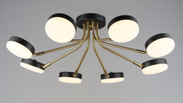 Люстра светодиодная акриловая в гостинную Sirius B N6665/8 COP+BK