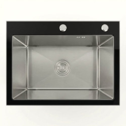 Кухонна мийка Valeso Handmade 60*45 PVD BLACK GLASS