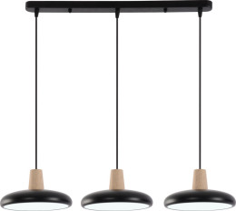 Підвісна LED-люстра Valeso XI3342-3 Чорний + дерево,3000K, 4200K, 6000K