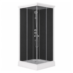 Душовий бокс Lidz Kubis SB90x90.SAT.LOW.GR, скло тоноване 4 мм