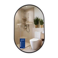 Дзеркало Qtap Scorpio (SC1) з LED-підсвічуванням Touch, з антизапотіванням, з диммером, рег. темп. кольори Black QTSC500800