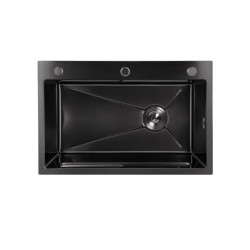 Кухонная мойка Lidz Handmade H6845B Brushed Black PVD 3,0/1,0 мм LDH6845BRUBLM49456