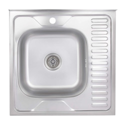Кухонна мийка Brinex 6060-L 0,6 мм Satin (BRIN6060LSAT06)