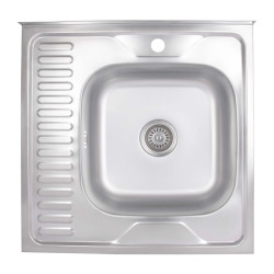 Кухонна мийка Brinex 6060-R 0,6 мм Satin (BRIN6060RSAT06)
