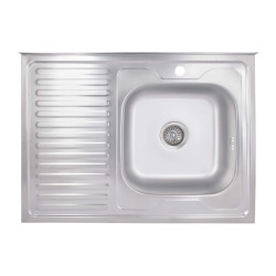 Кухонна мийка Brinex 6080-R 0,6 мм Satin (BRIN6080RSAT06)