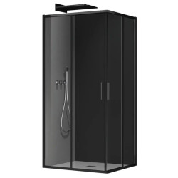 Душова кабіна без піддону Koer SR SC10-90x90x195-TR-07 прозоре скло Easy Clean 6мм, графіт (KR5944)