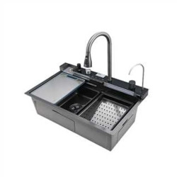 Кухонная мойка Mixxus MH7546-SET-06 Decor Graphite со встроенным смесителем (MI8464)
