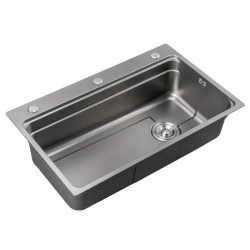 Кухонная мойка Mixxus MS7546-Set-01 Micro Decor Graphite (3.0/0.8) комплект (графит) (MI8390)
