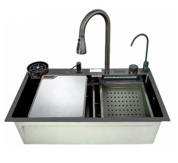 Кухонна мийка Zerix ZH7546-SET-07 Micro Decor Graphite (ZM5591)