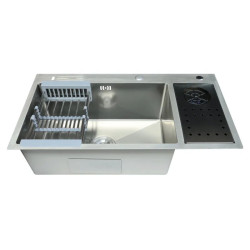 Кухонна мийка Zerix ZH8245-SET-08 Micro Decor SS Color (нерж.) (ZM5593)