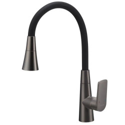 Кухонный смеситель Mixxus Premium Matis 011-T (NUT) Graphite Refl.Black (граф.+сил.излив черный) (MI8268)