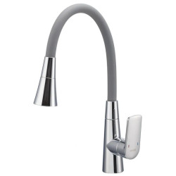 Кухонный смеситель Mixxus Premium Matis 011-T (NUT) Refl.Gray (хром+силик.излив серый) (MI8267)