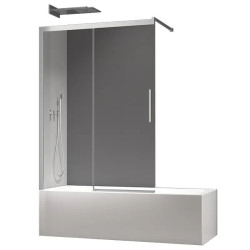 Шторка на ванну Koer SR BS06-120x150-TR-01 прозрачное стекло Easy Clean 6мм, хром (KR5945)