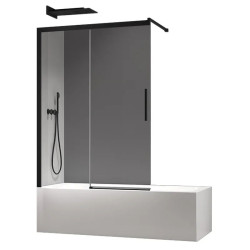 Шторка на ванну Koer SR BS06-120x150-TR-07 прозрачное стекло Easy Clean 6мм, графит (KR5947)