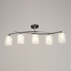 Люстра стельова Valeso B K2351/5 BK+CH, чорний + хром, E27