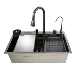 Кухонная мойка Mixxus MH7546-SET-08 Decor Graphite (MI8456)