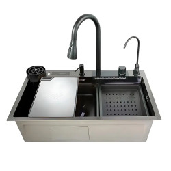 Кухонная мойка Mixxus MH7546-SET-08 Micro Decor Graphite (MI8455)