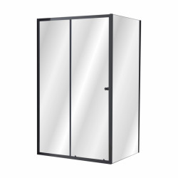 Душевая кабина Imprese VALTICE 120*80*190 прямоугольная, раздвижная дверь, профиль черный мат, стекло прозрачное (i51185)