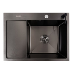 Кухонная мойка Valeso Handmade CM 65*50 R PVD черная (3,0/1,0)