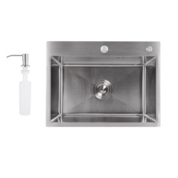 Кухонна мийка Lidz Handmade H5843 Brushed Steel 3,0/1,0 мм LDH5843BRU49442