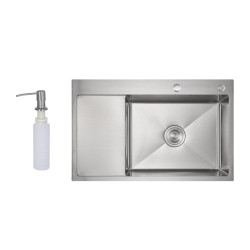 Кухонная мойка Lidz Handmade Max 500 H7849L Brushed Steel, 3,0/1,0 LDH7849LBRU49463