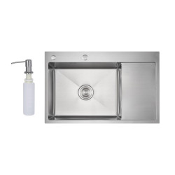 Кухонная мойка Lidz Handmade Max 500 H7849R Brushed Steel, 3,0/1,0 LDH7849RBRU49464
