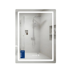 Зеркало Qtap Mideya (MI2) 600х800 с часами, с LED-подсветкой Touch, с антизапотеванием, рег. яркости QTMID60080049627