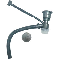 Сифон для кухонної мийки ZERIX SK-05-A 3 1/2"x40 DECOR SS COLOR (нержавіюча сталь) (ZX6200)